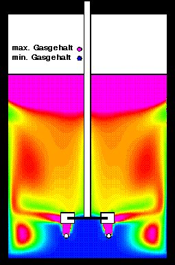 Gasverteilung in einem Rhrer
